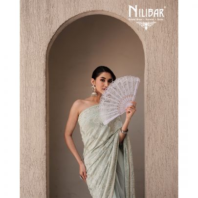 Baby Blue Georgette Saree