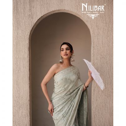 Baby Blue Georgette Saree