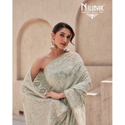 Baby Blue Georgette Saree