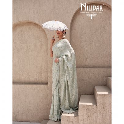 Baby Blue Georgette Saree