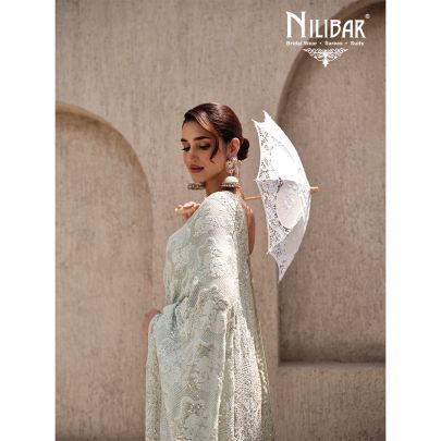 Baby Blue Georgette Saree