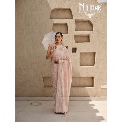 Baby Pink Georgette Saree