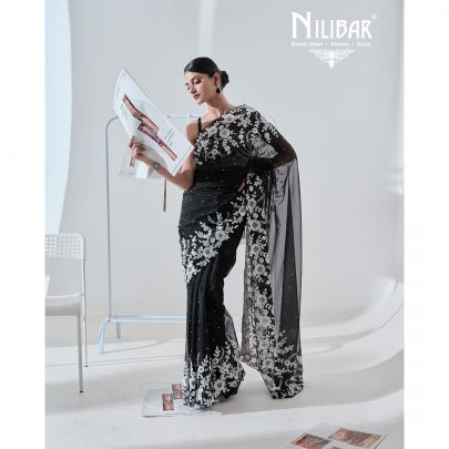 Black Organza Saree