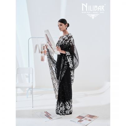 Black Organza Saree
