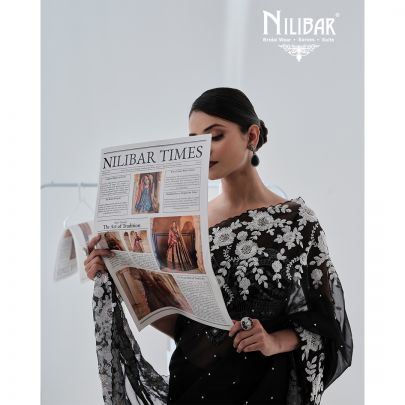 Black Organza Saree