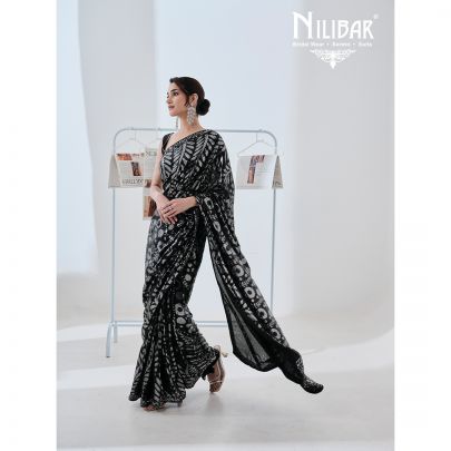 Black Organza Saree