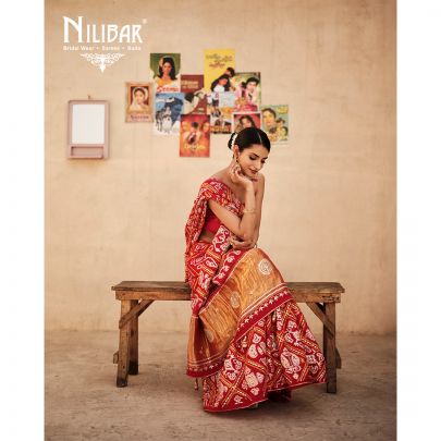 Red Bandhani Gajji Silk Saree