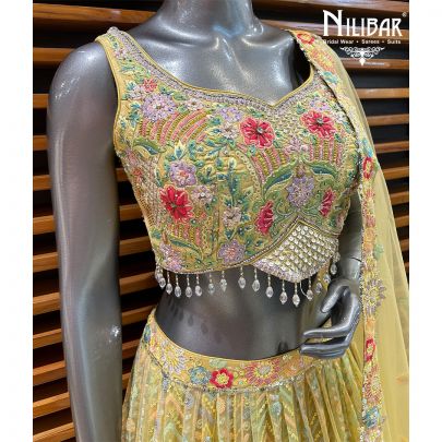Yellow Net Lehenga