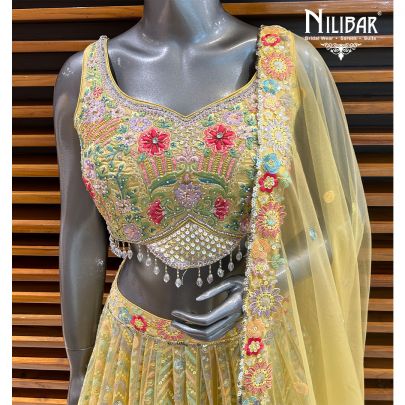 Yellow Net Lehenga