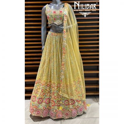 Yellow Net Lehenga
