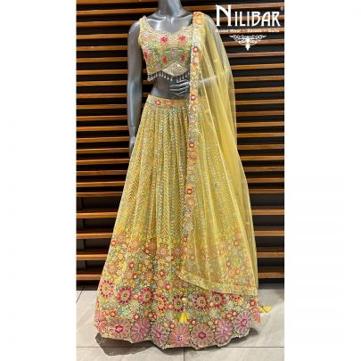 Yellow Net Lehenga
