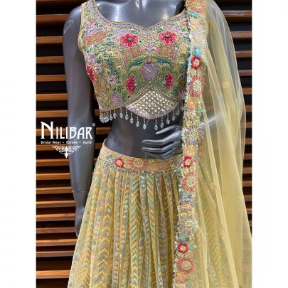 Yellow Net Lehenga