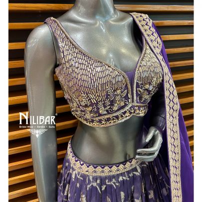 Purple Organza Lehenga