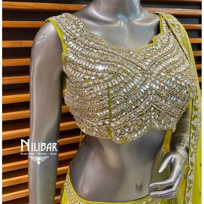 Apple Green Georgette Lehenga