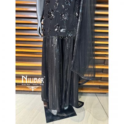 Black Georgette Palazzo Suit