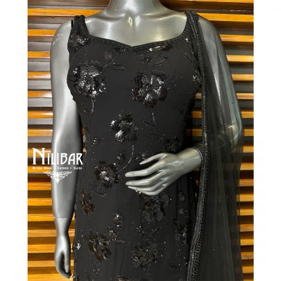 Black Georgette Palazzo Suit