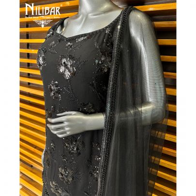 Black Georgette Palazzo Suit