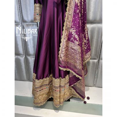 Grape Purple Silk Anarkali Suit