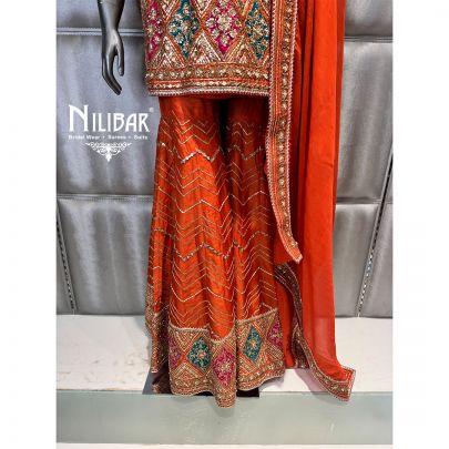 Orange Silk Garara Suit