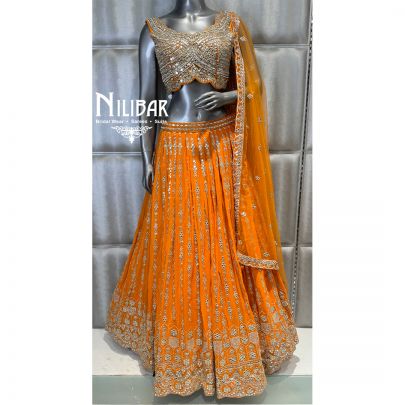 Orange Georgette Lehenga