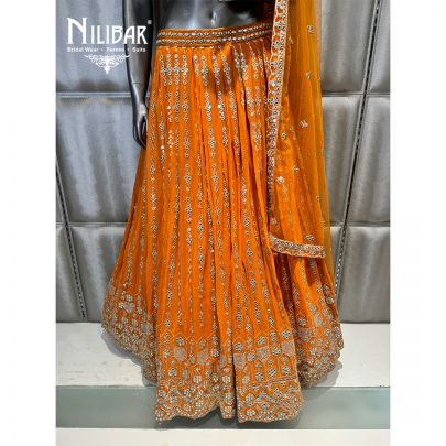 Orange Georgette Lehenga