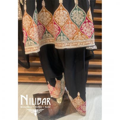 Black Chinon Net Salwar Suit
