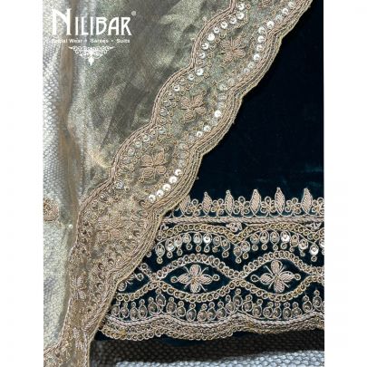 Royal Blue Velvet Unstitched Suit