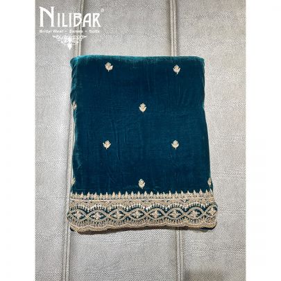 Royal Blue Velvet Unstitched Suit