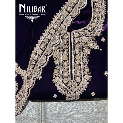 Voilet Velvet Unstitched Suit