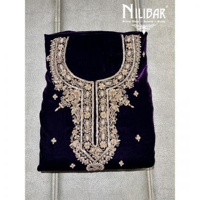 Voilet Velvet Unstitched Suit