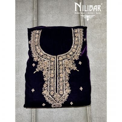 Voilet Velvet Unstitched Suit