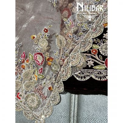Maroon Velvet Unstitched Suit