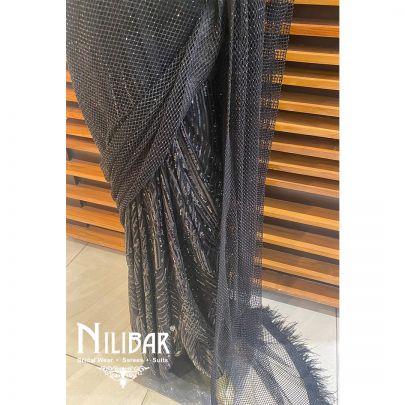 Black Net Saree