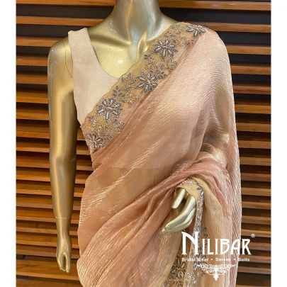 Rose Gold Organza Saree