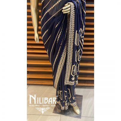 Deep Blue Organza Saree