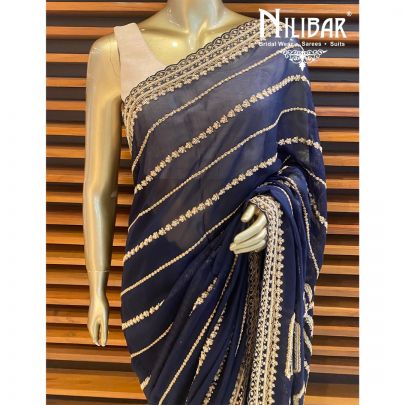 Deep Blue Organza Saree