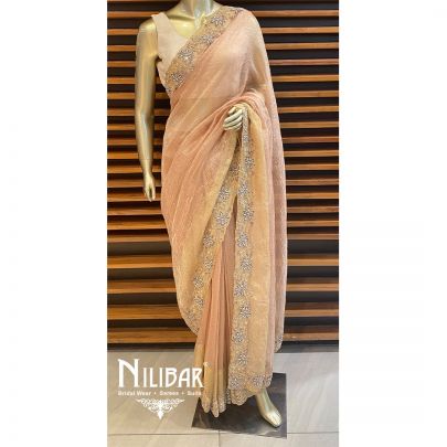 Rose Gold Organza Saree