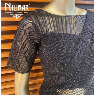 Black Net Saree