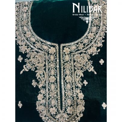 Bottle Green Velvet Unstitched Suit