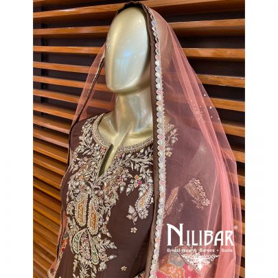 Brown Georgette Salwar Suit