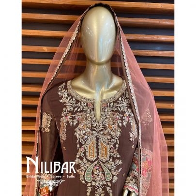Brown Georgette Salwar Suit