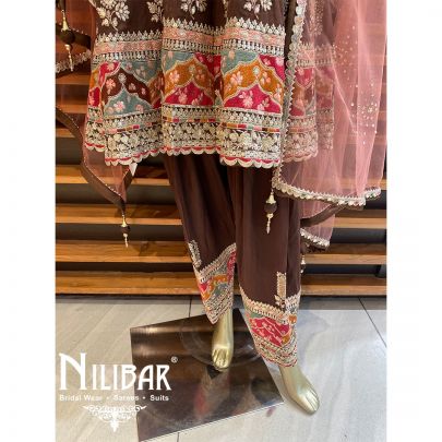 Brown Georgette Salwar Suit