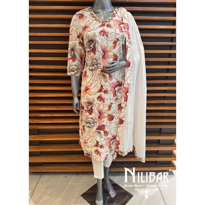 Cream Cotton Pant Suit