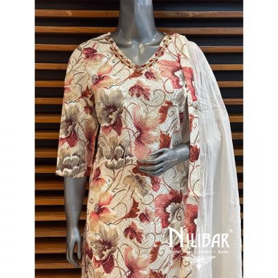 Cream Cotton Pant Suit
