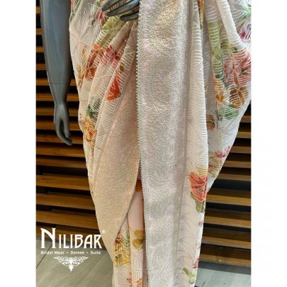 Powder Pink Georgette Saree