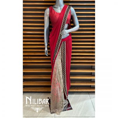 Maroon Lycra Saree