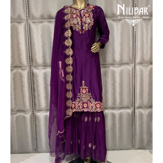 purple sharara suit