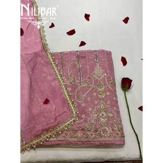 Rouge Pink lamba Pakistani Unstitched Suit