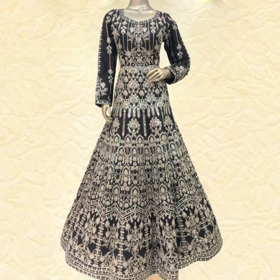 black silk anarkali