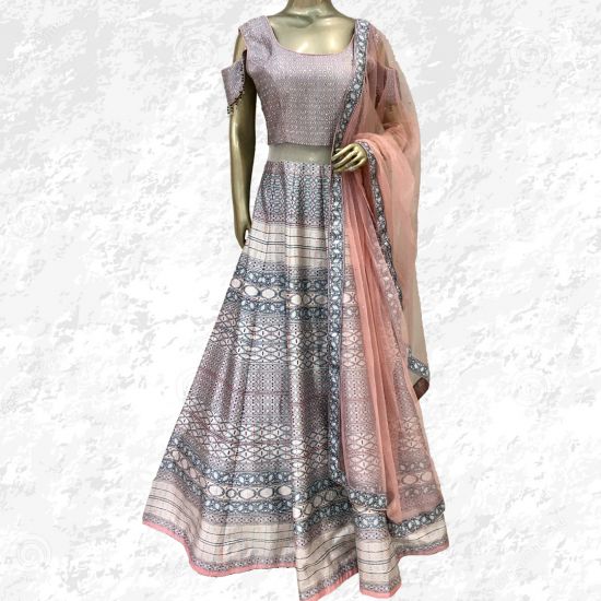 peach anarkali dress